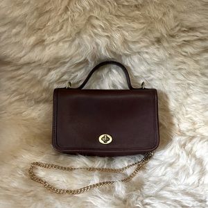 Vintage Coach Casino Satchel Crossbody Bag 9924 Mahogany